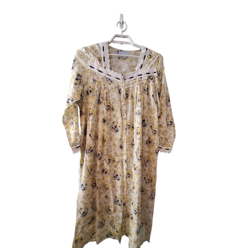 Only Necessities nwot nightgown womens L 18 20 plus  floral lace Cottagecore